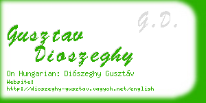 gusztav dioszeghy business card